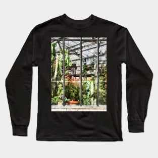 Greenhouse With Large Cactus Long Sleeve T-Shirt